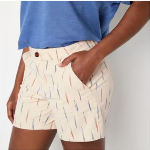 a.n.a Women’s 5” Mid Rise Chino Short in Birch Geo Size 8 NWT - Picture 1 of 6